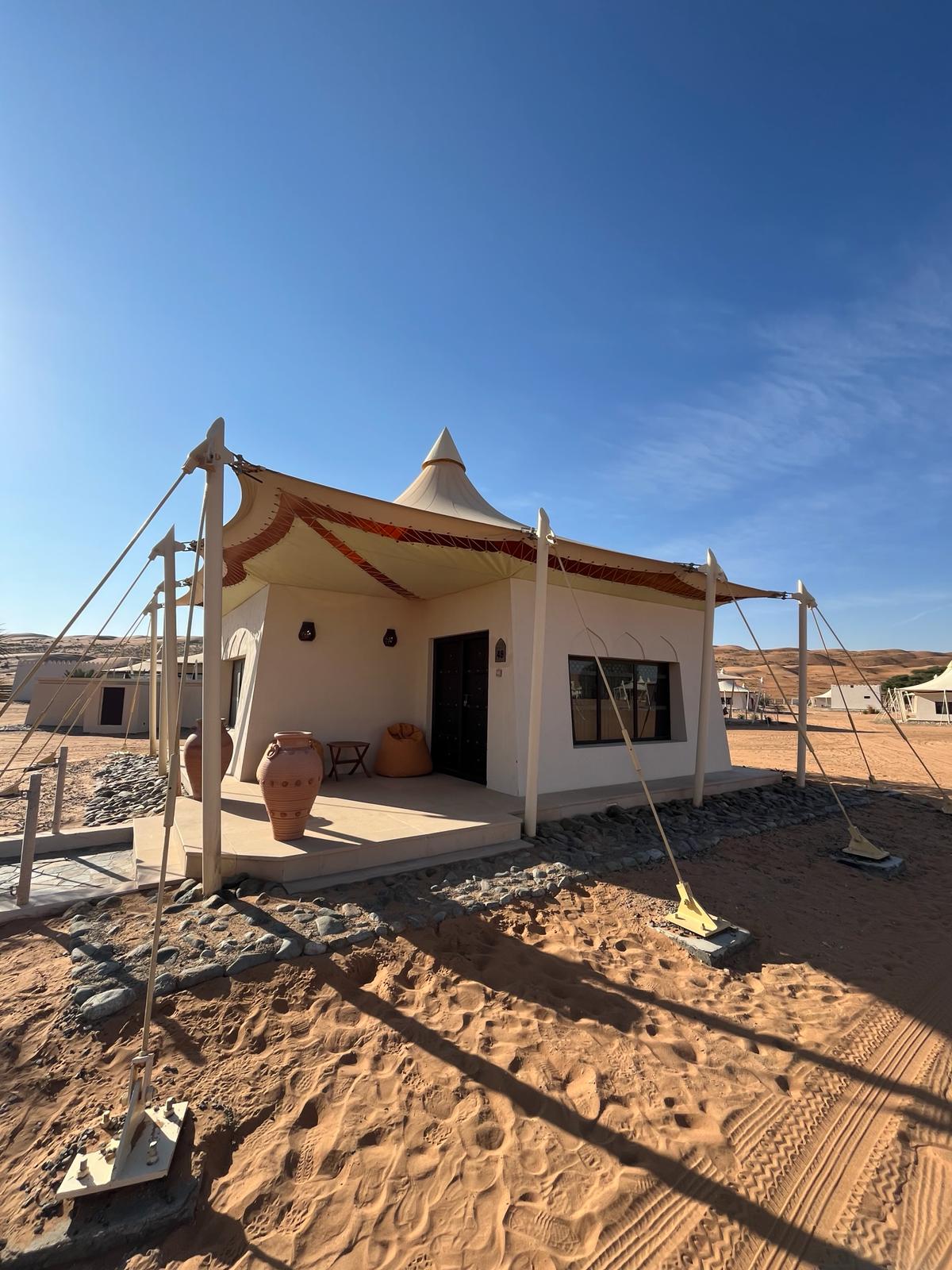 A tent in the desert at the Desert Nights Camp and Resort Al Wasil Oman