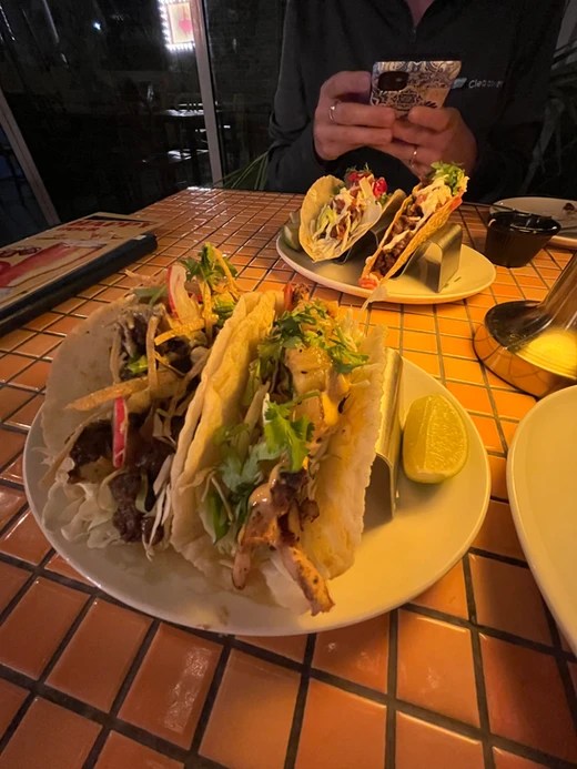 Delicious meal of tacos at Calexico restaurant in Bahrain