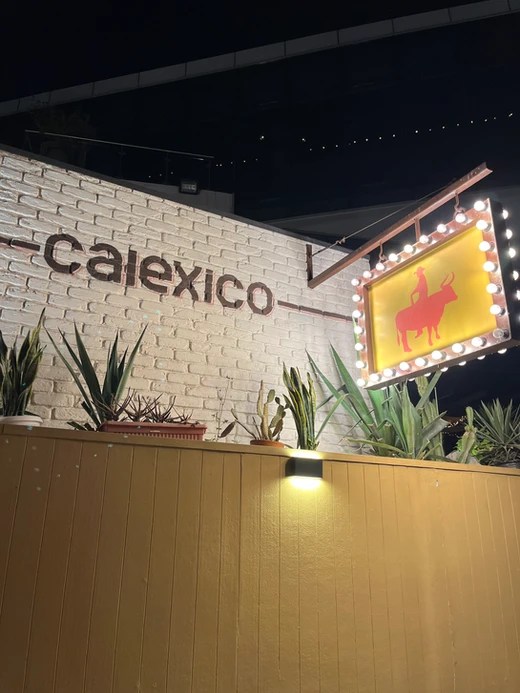 The sign to the Calexico Mexican Restaurant in Bahrain