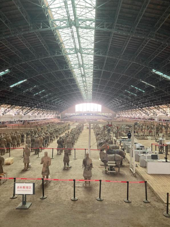The Terracotta Warriors warehouse and excavation site in Xi'an China