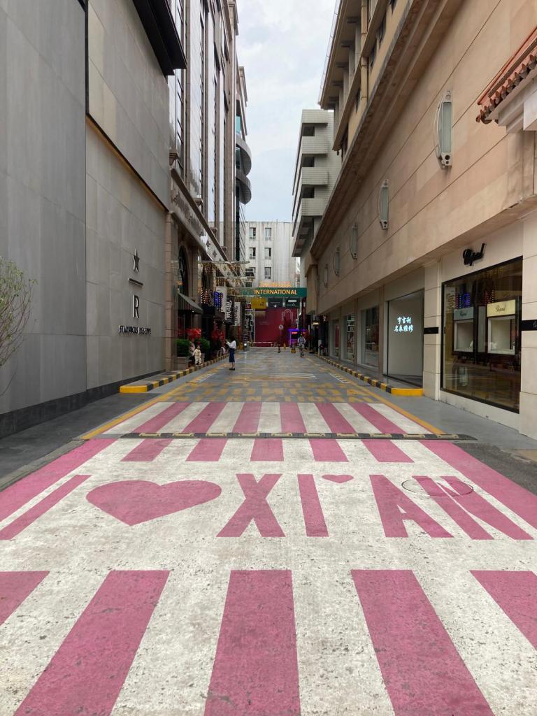 I heart Xi'an in the crosswalk