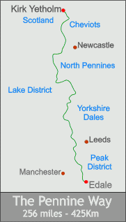 Pennine Way Walk Map1 