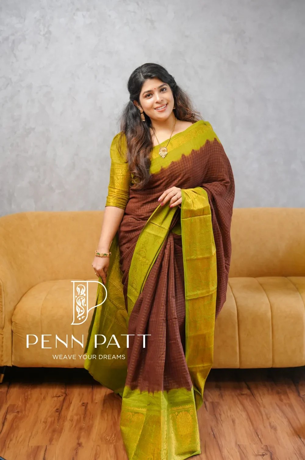 ZARI KATTAM BURGUNDY PURE MADURAI SUNGUDI SAREE