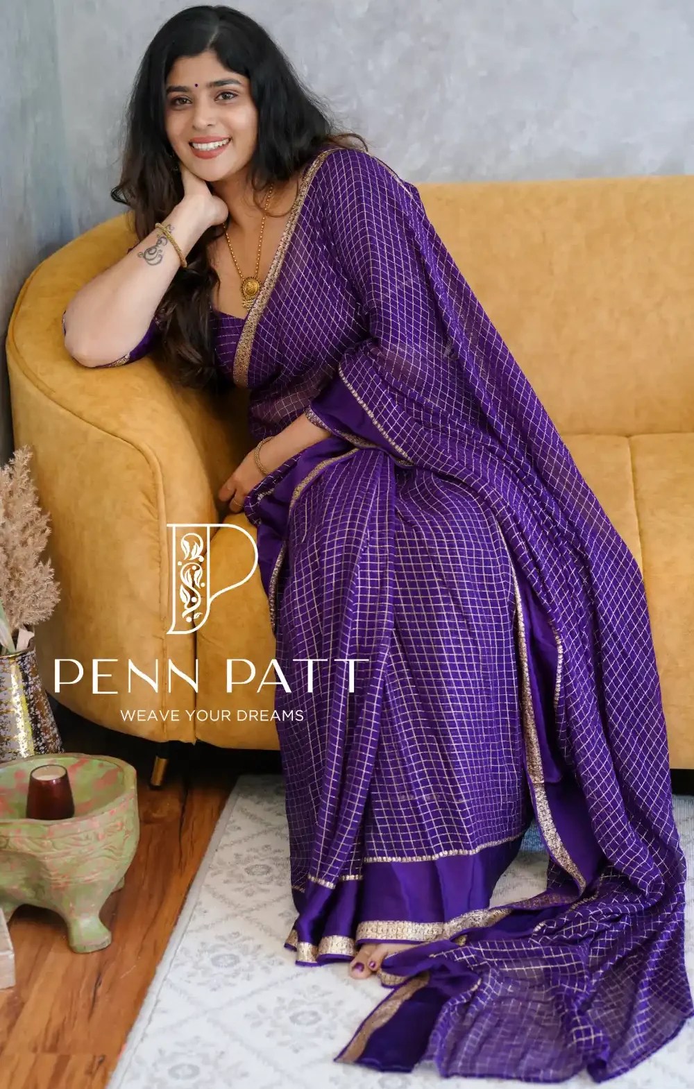 BADRA VIOLET PURE VISCOSE GEORGETTE