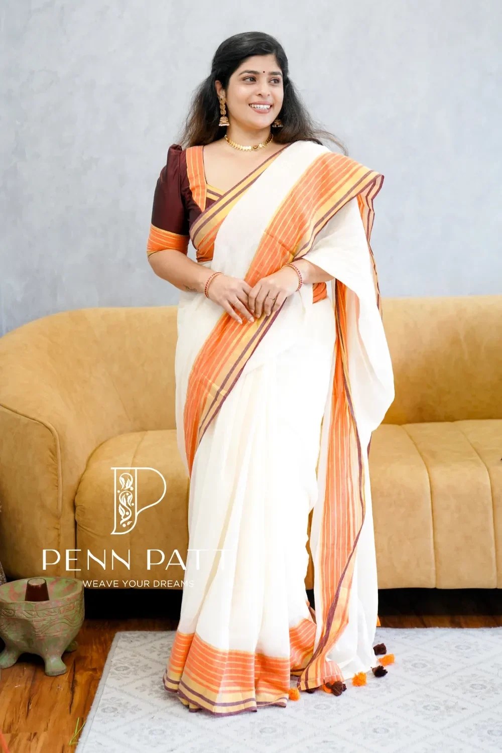 KARTHIKA 120 COUNT PREMIUM MUL COTTON SAREE