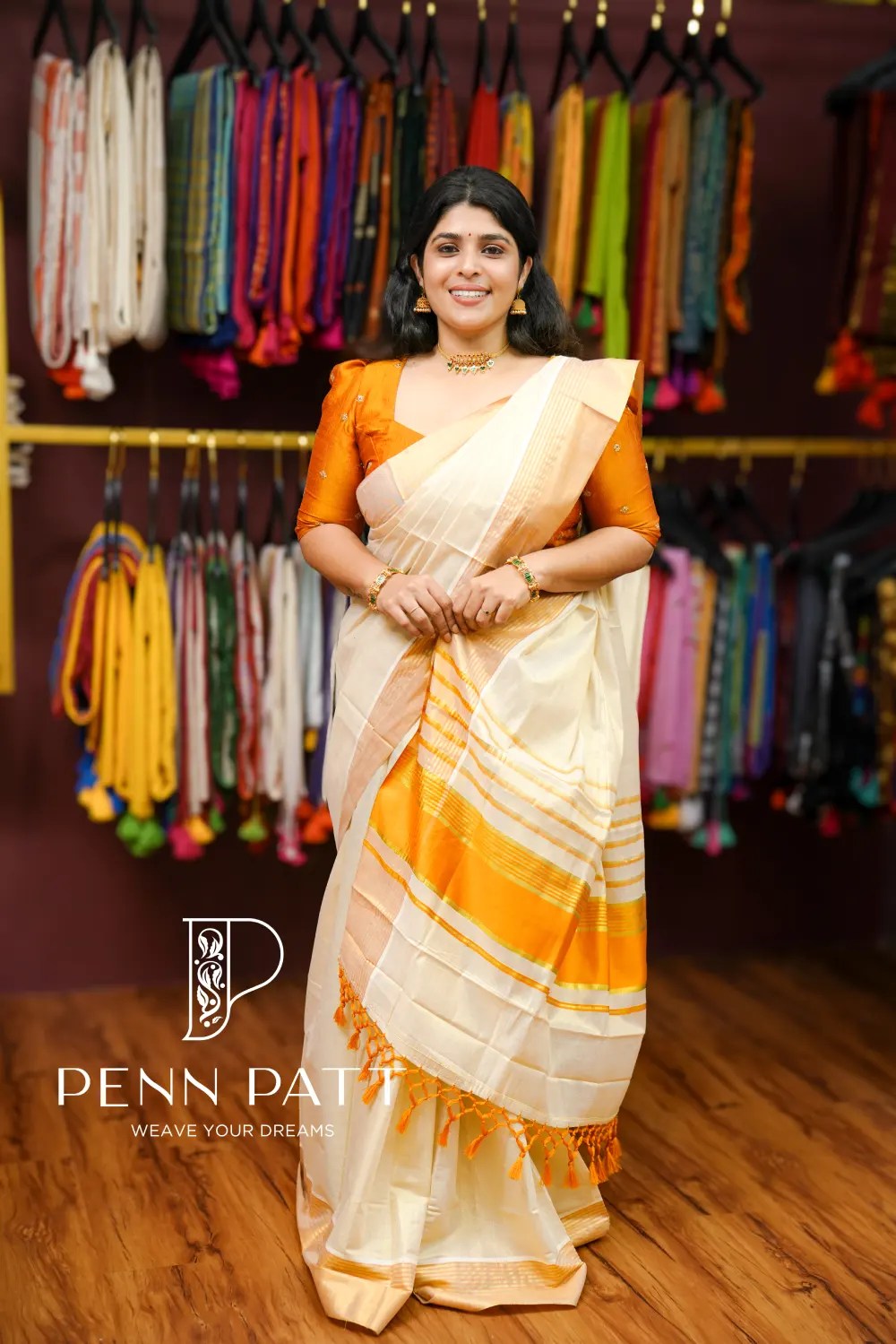 PAVIZHAM PURE TISSUE COTTON KERALA SAREE