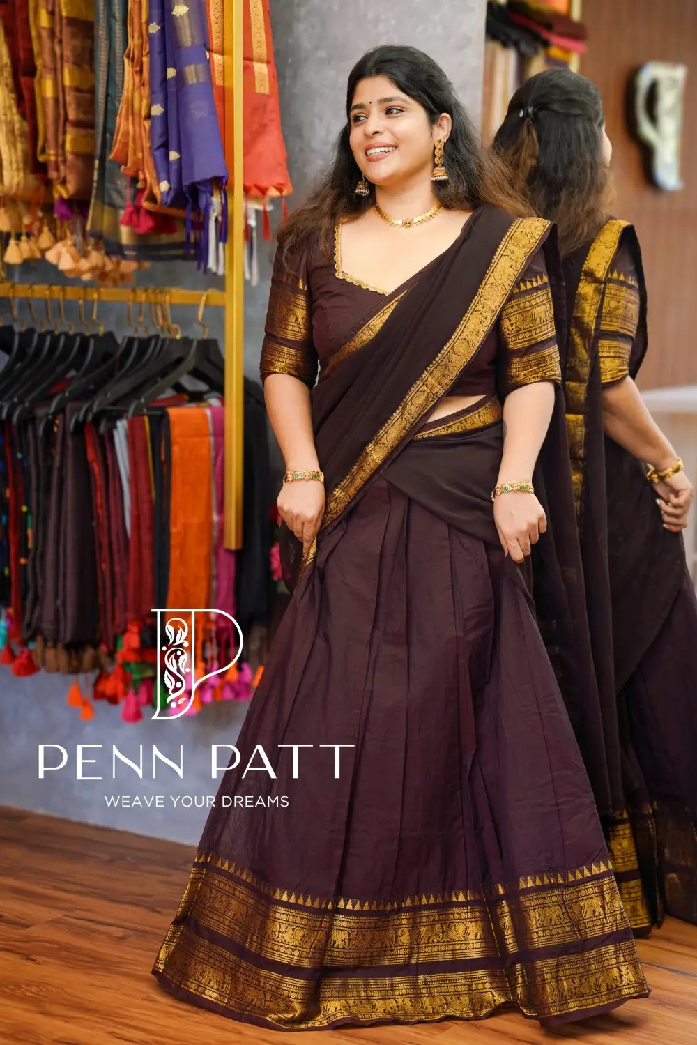 KANNAKI PURE KANCHI COTTON DAVANI SET