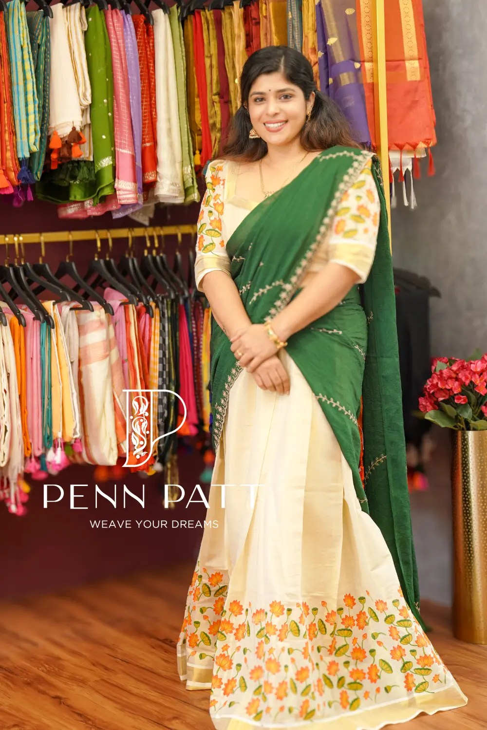 THAMARA TISSUE COTTON DAVANI SET