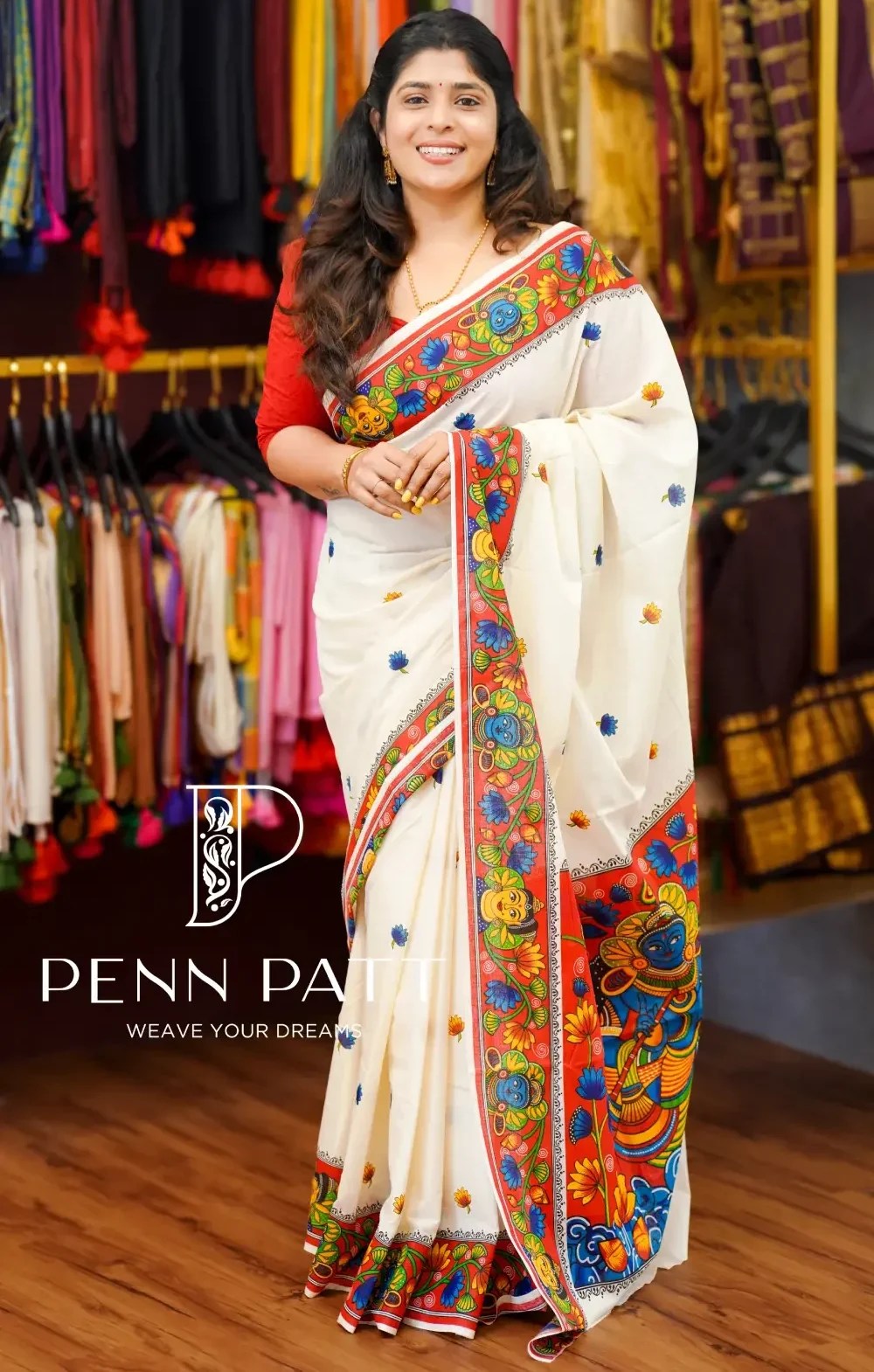KRISHNA SAREE 100% PURE COTTON KERALA SAREE
