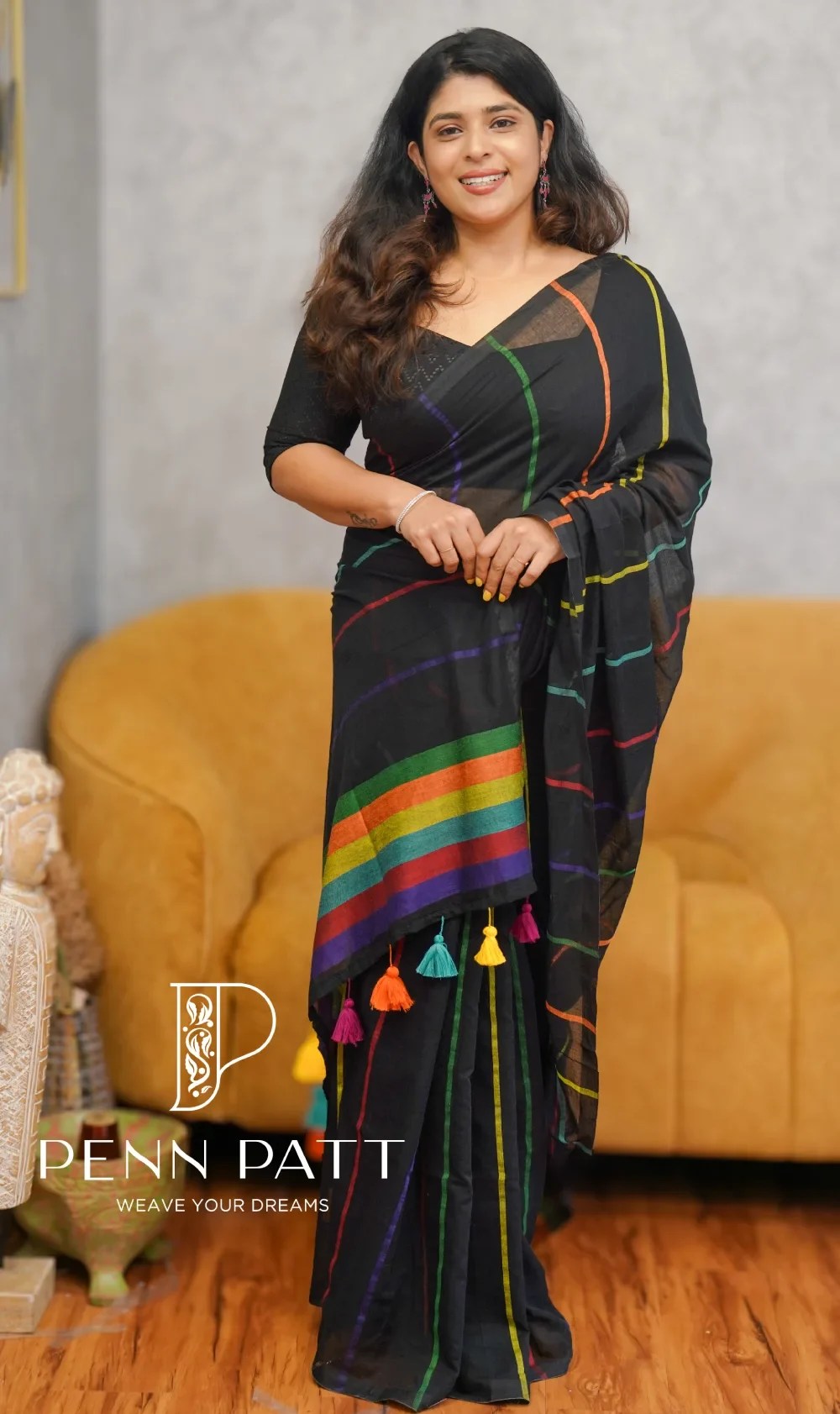 Pearly  Pure 120 Count Mulcotton Saree