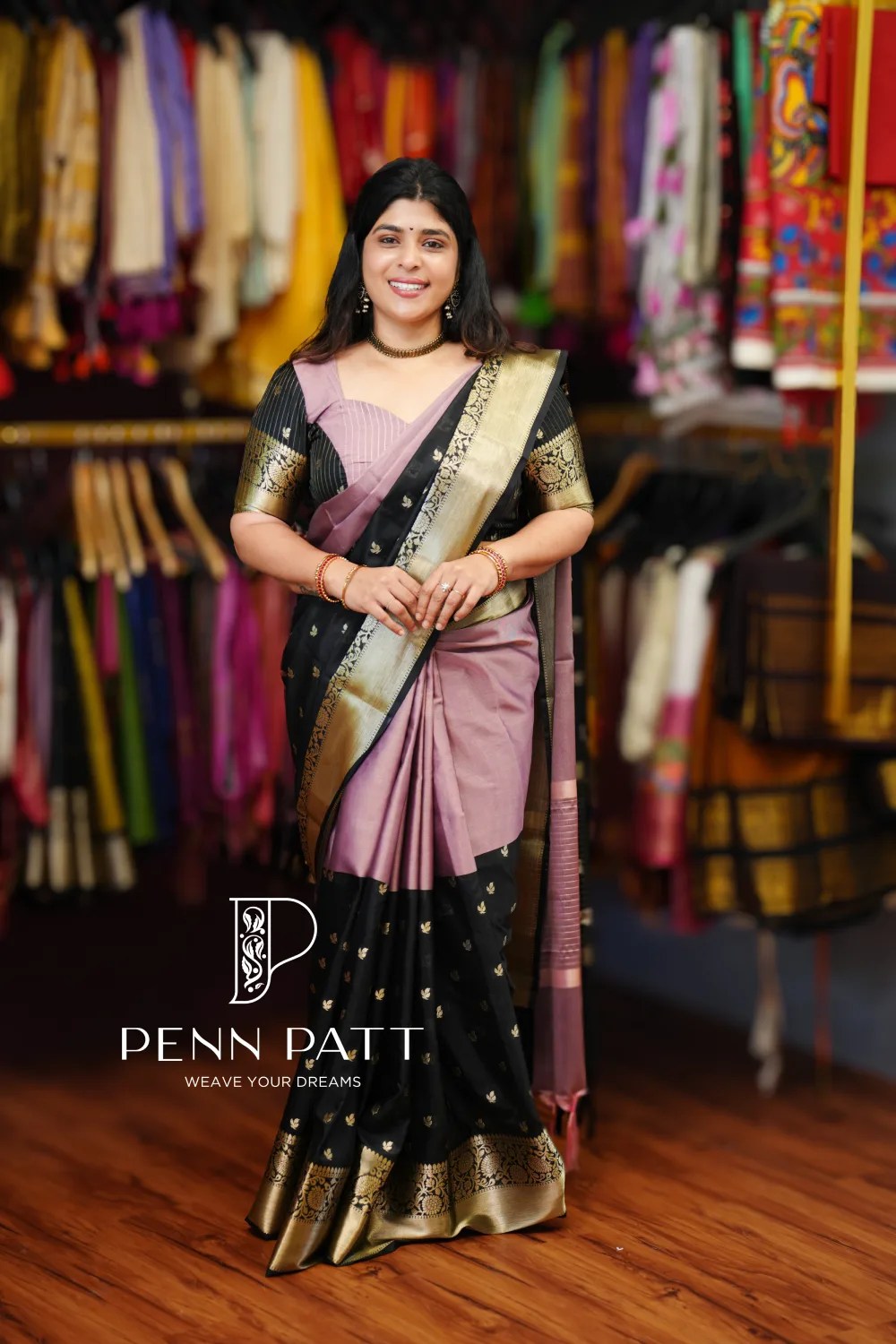 KANJANA DUST PINK BANARASI SEMI KATAN SOFT SILK