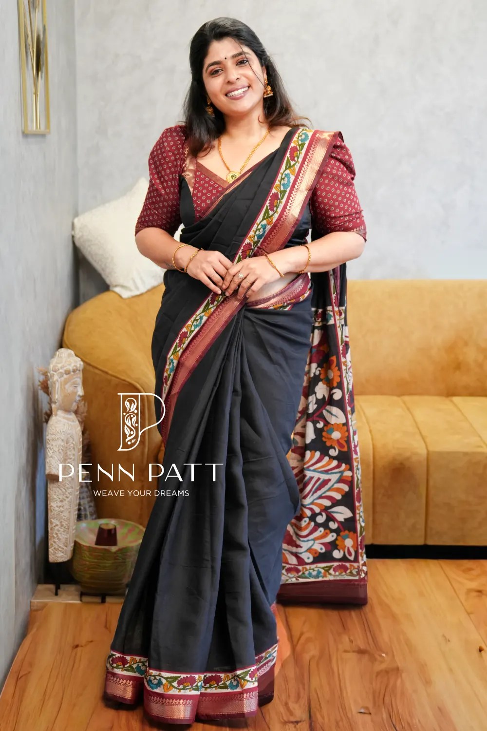 ARADHYA POLY VISCOSE COTTON SAREE