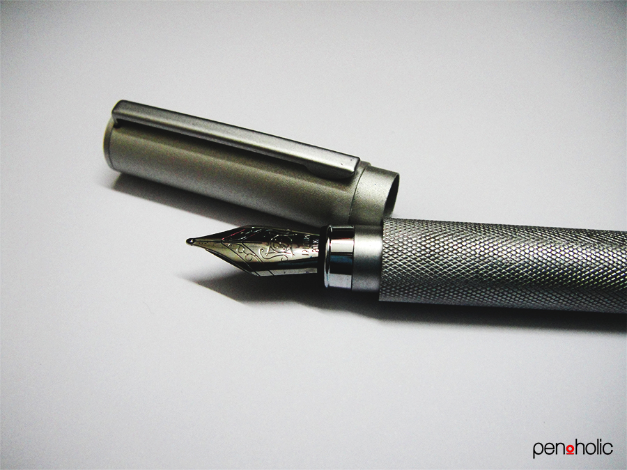 MUJI Aluminum Fountain Pen With Fine Nib - Includes 2 Ink Cartridges