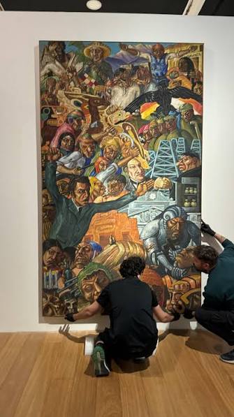 Alejandro Mario Yllanes, el pintor boliviano rescatado 6 Instalación de la pintura Tragedia del Pongo de Alejandro Mario Yllanes en una sala del Malba de Buenos Aires
