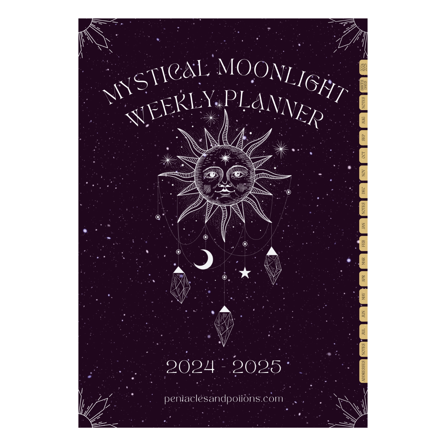 DIGITAL planner: Mystical Moonlight Weekly Planner in PDF