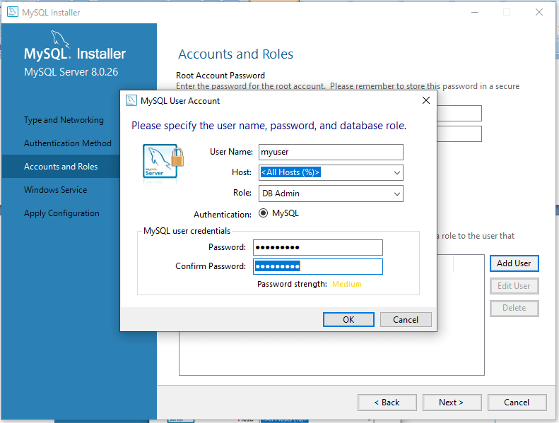 Accounts and Roles Add User