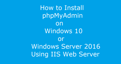 how to install PHPMyAdmin on Windows 10