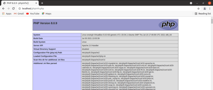 phpinfo