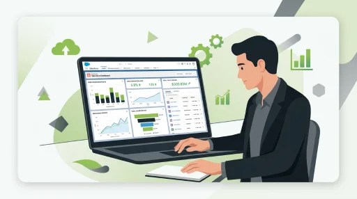 Salesforce consultant working on a CRM dashboard