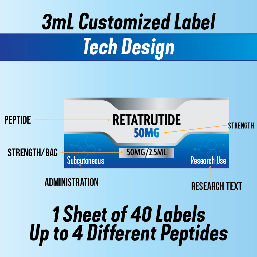3mL Customized Vial Waterproof Label Sheet - Tech Design