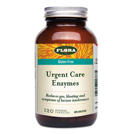 Flora - Urgent Care Enzymes Gluten Free - 120 Veg Capsules