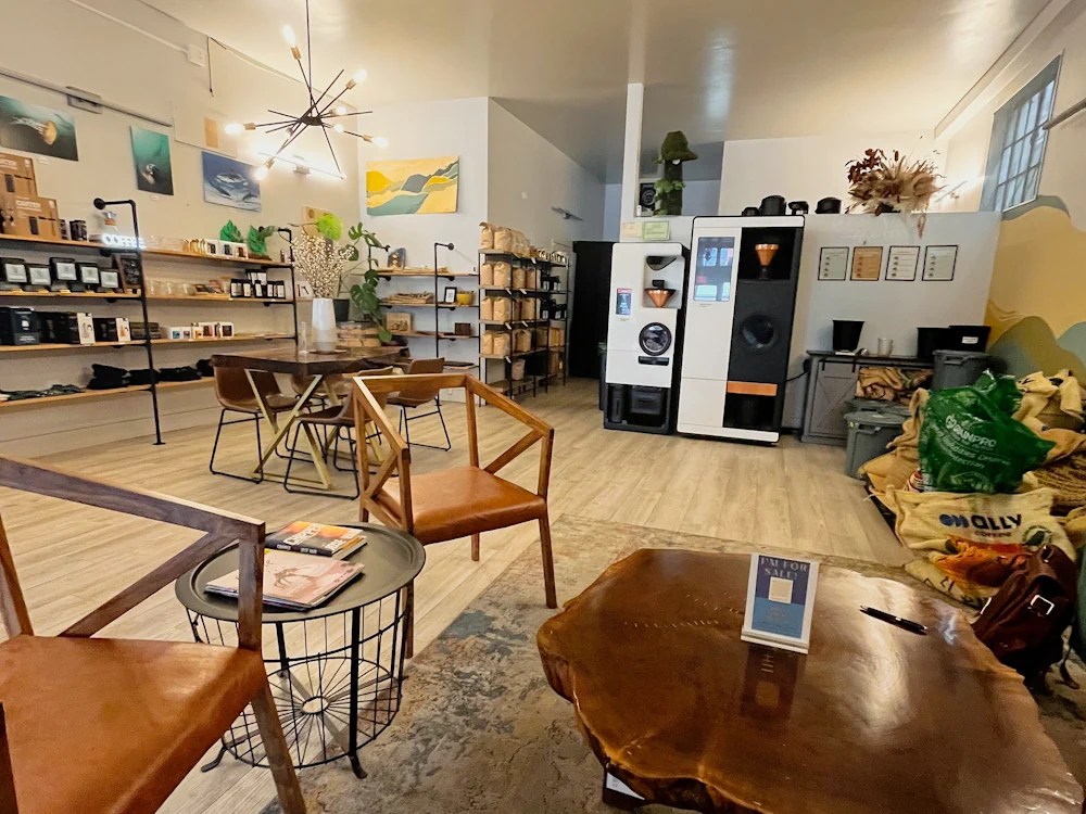 - Healthy Brew Hub A Bellwether Shop micro coffee roaster at Anchor & Tree in California, US.