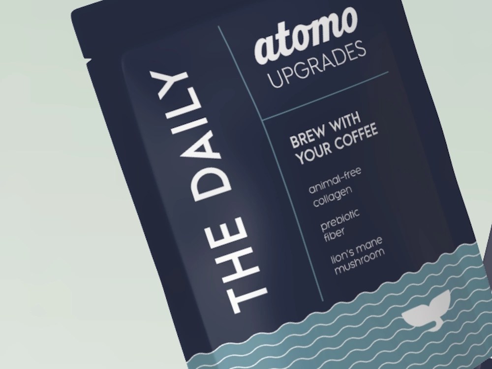 - Healthy Brew Hub Atomo Coffee single-serve beanless drip bag.