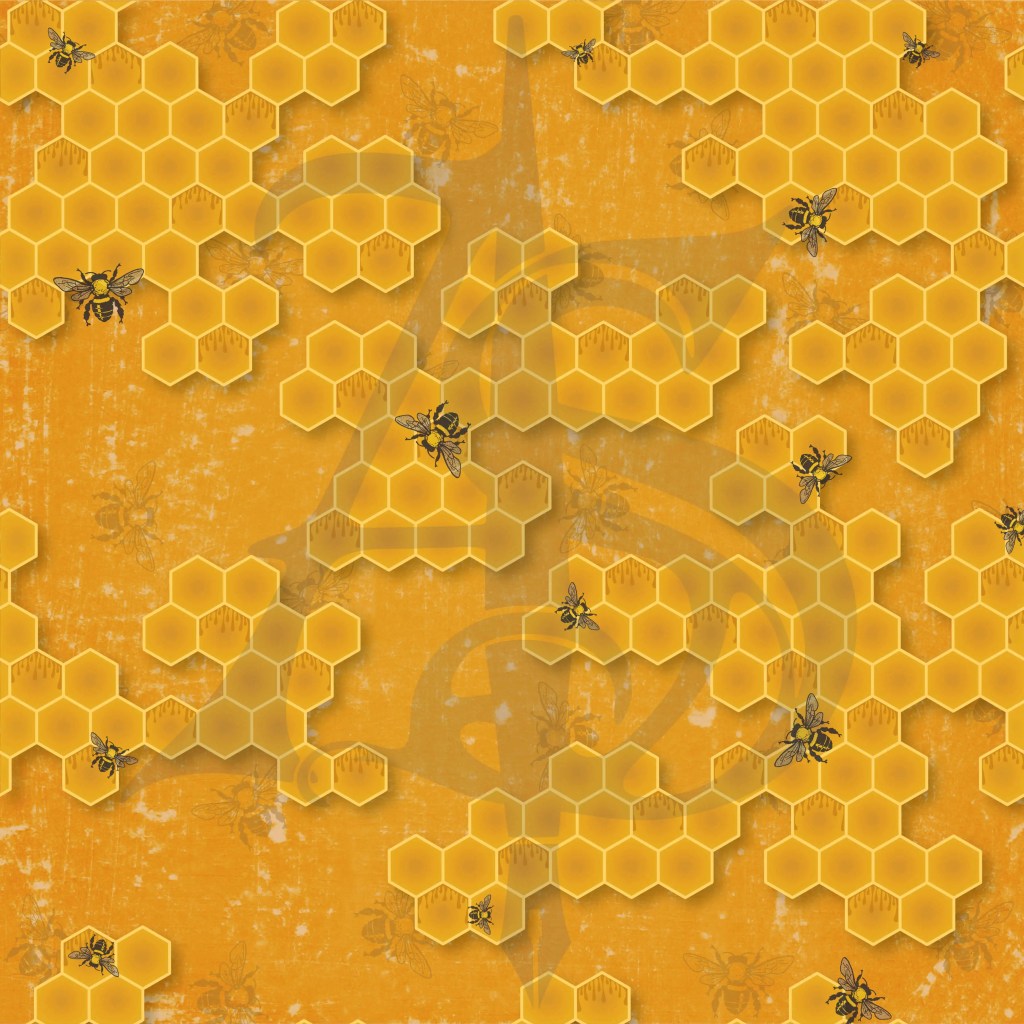 Honeycomb and Bee Seamless Design