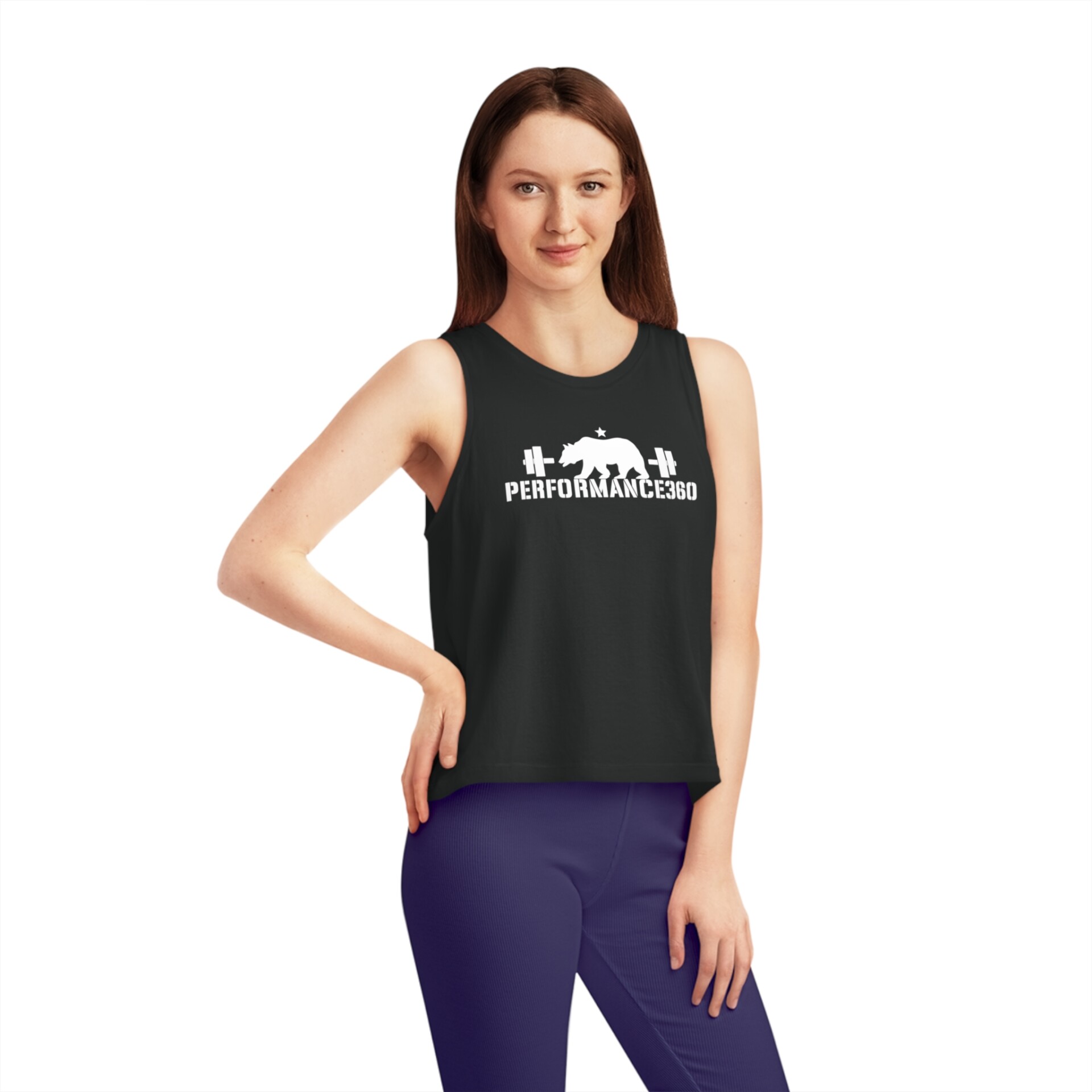 Women's Black Cropped Tank Top - Image 2