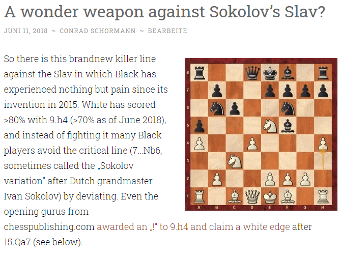 A wonder weapon against Sokolov’s Slav?