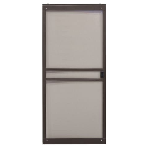 RiteScreen 30-in x 80-in Bronze Aluminum Sliding Patio Screen Door