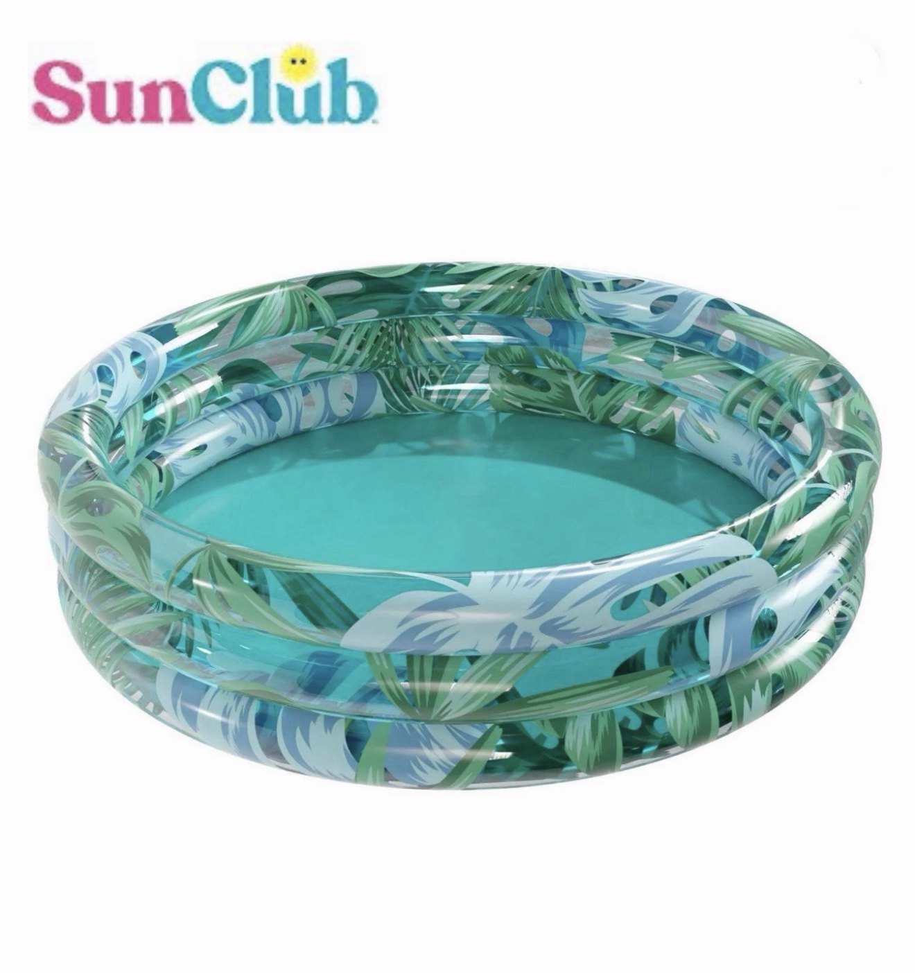 Sunclub Palm 62" Round Soft-Sided 3-Ring Inflatable Pool, 6 & up