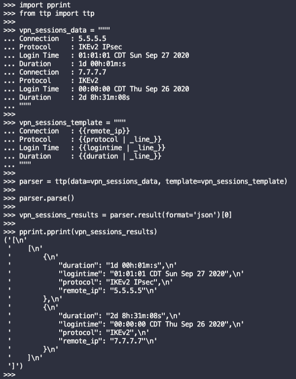 Python: TTP – Template Text Parser