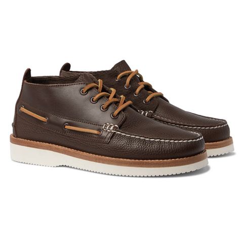 Sperry Cloud Authentic Original Corduroy-Trimmed Leather Chukka Boots