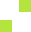 Two lime green squares with gray borders, representing Managed IT and Network Services, are positioned in the top right and bottom left corners of a white background, leaving a white cross-shaped space in the center.