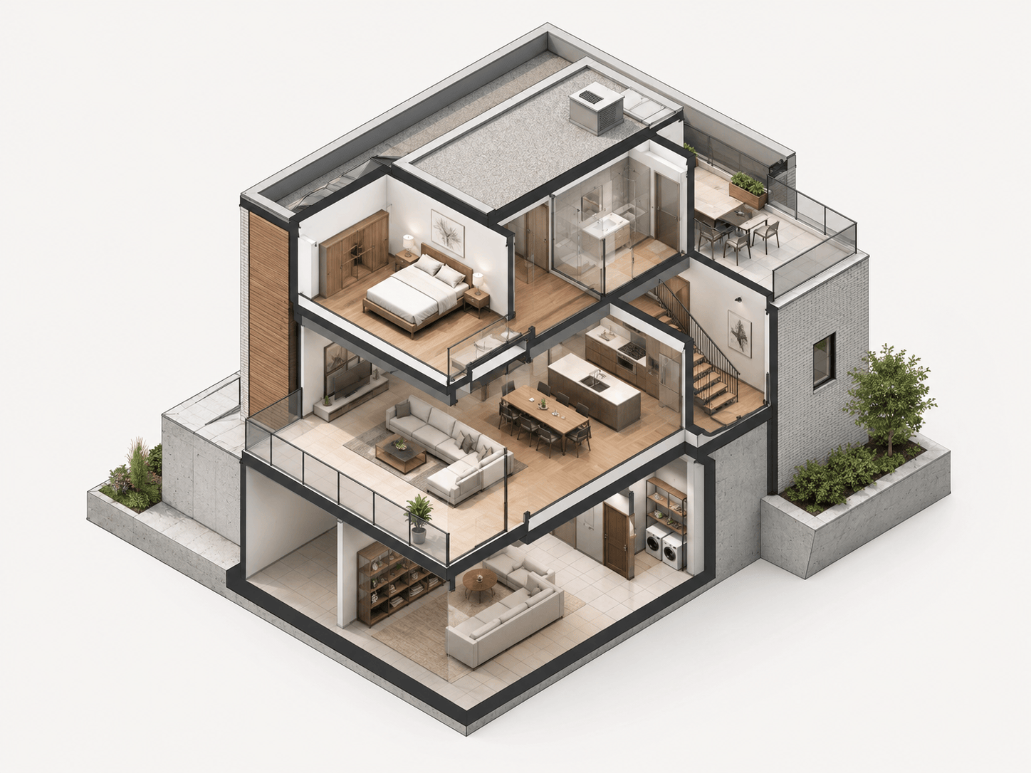 Parallel Perspective (Axonometric) example