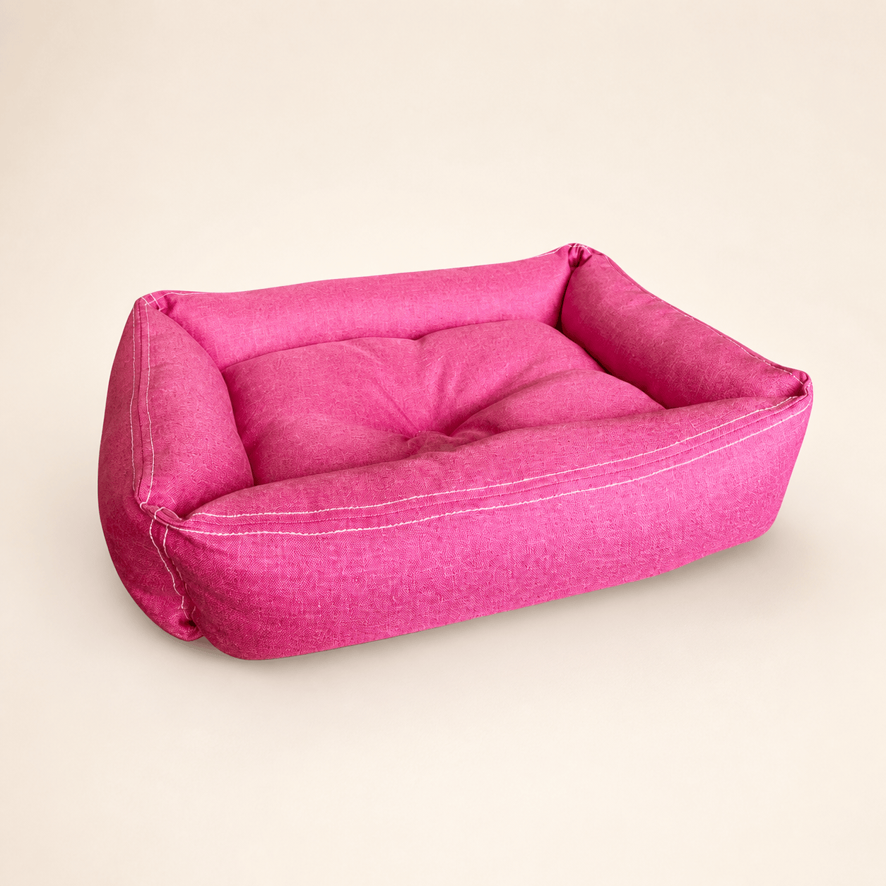 Cama Denim Acolchada para Perros — Rosa