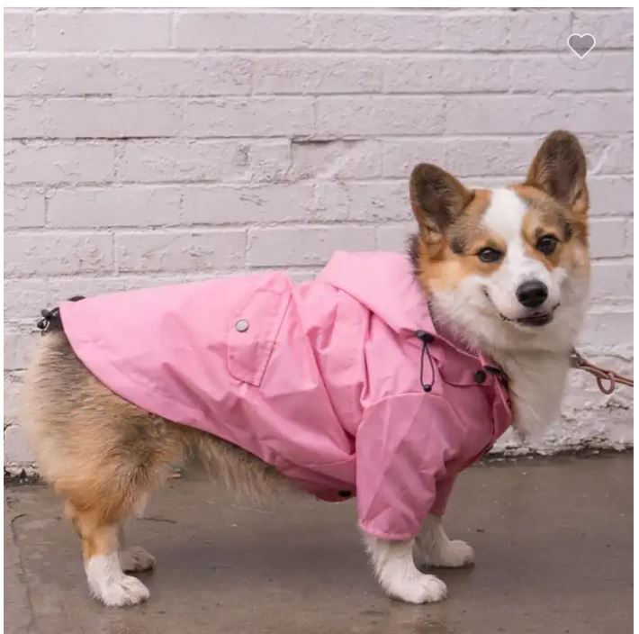 Impermeable con forro para perro color Rosa — vista 3