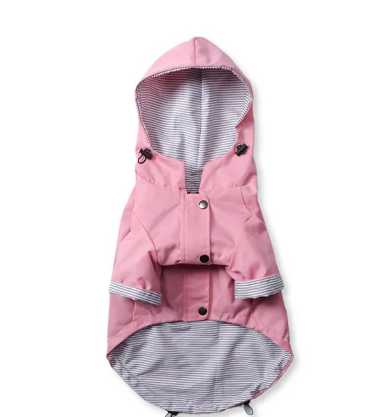 Impermeable con forro para perro color Rosa — vista 7