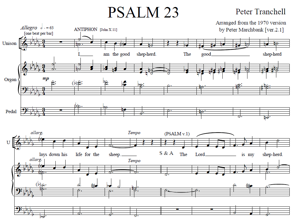  On Prayer The first and primary goal is to present the Psalms in a singable format for the entire congregation in the traditional ways that Anglicans have sung the Psalms for generations.