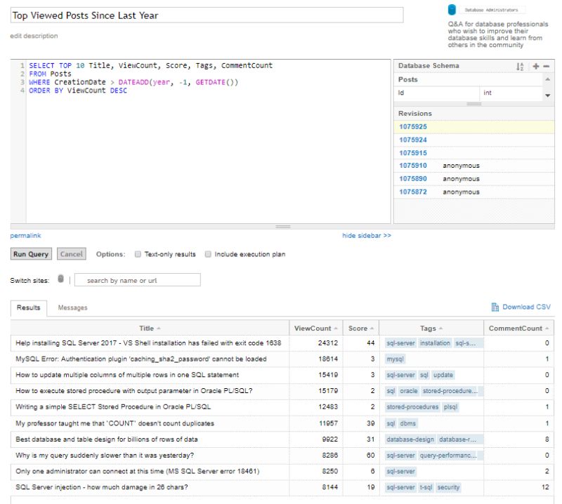 Information Schema For A Table Stack Exchange Data Explorer - Premium Abstract Art Gallery - Ultra HD