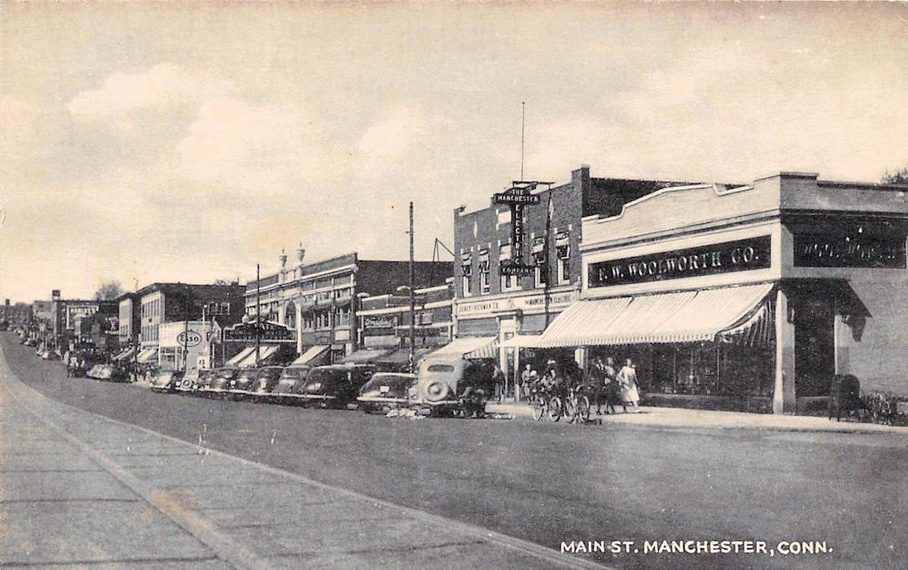Collection of old Main street Connecticut postcards