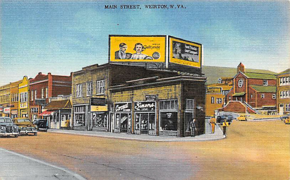 Old Postcard Main Street views of West Virginia