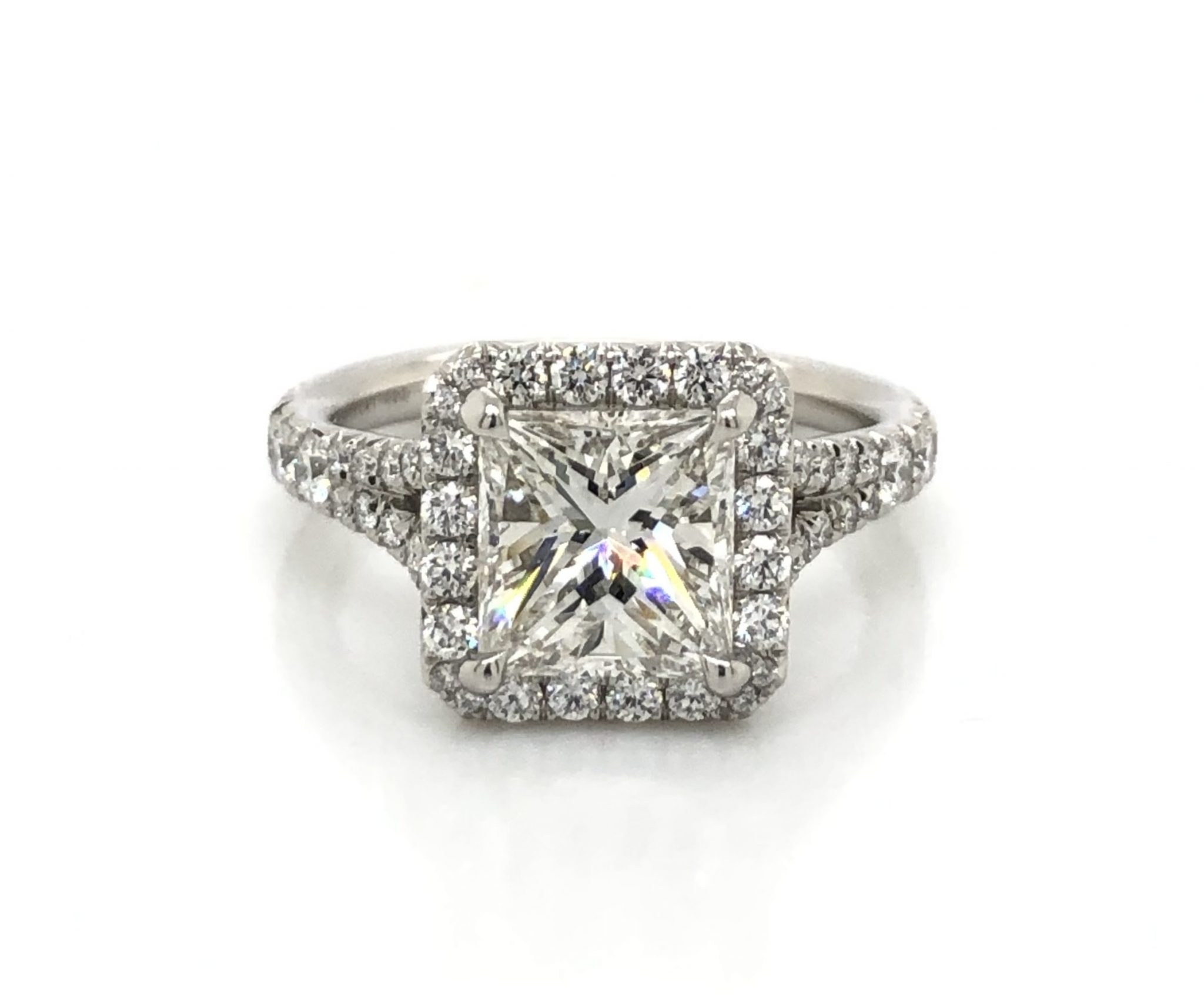 Princess-Cut Halo Ring Custom Engagement Rings 2