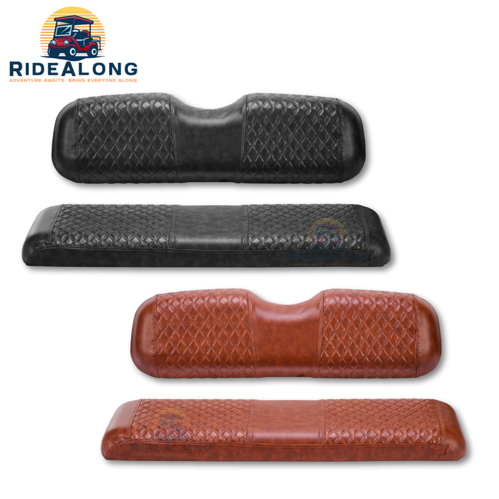 Universal Golf Cart Rear Seat Covers Set - Black or Caramel (Brown