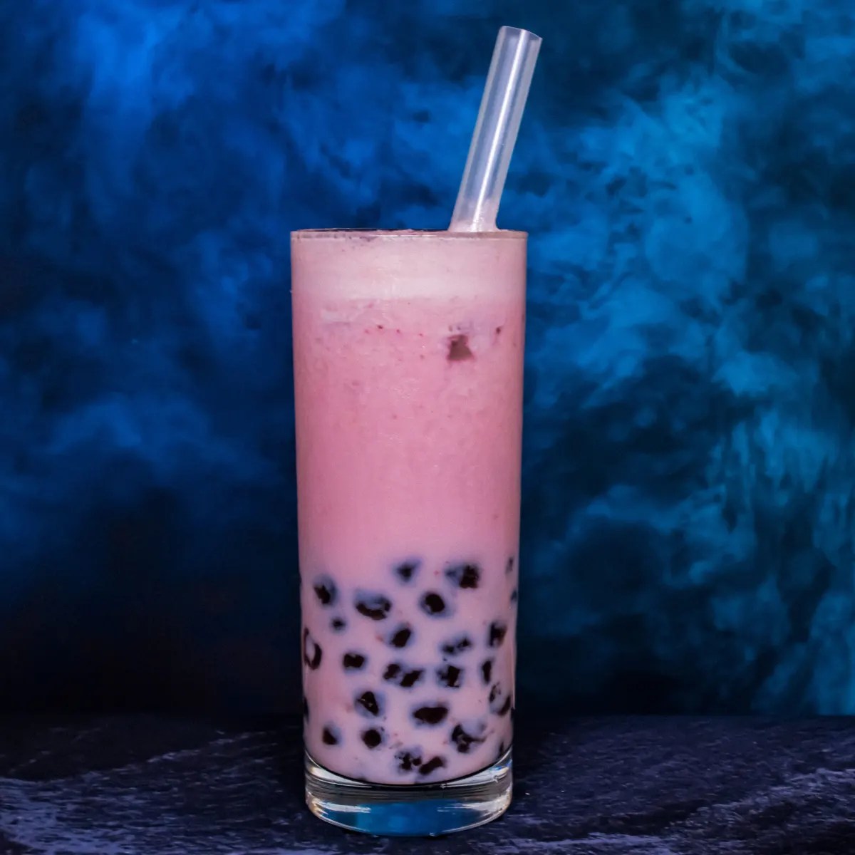Strawberry rambutan bubble tea