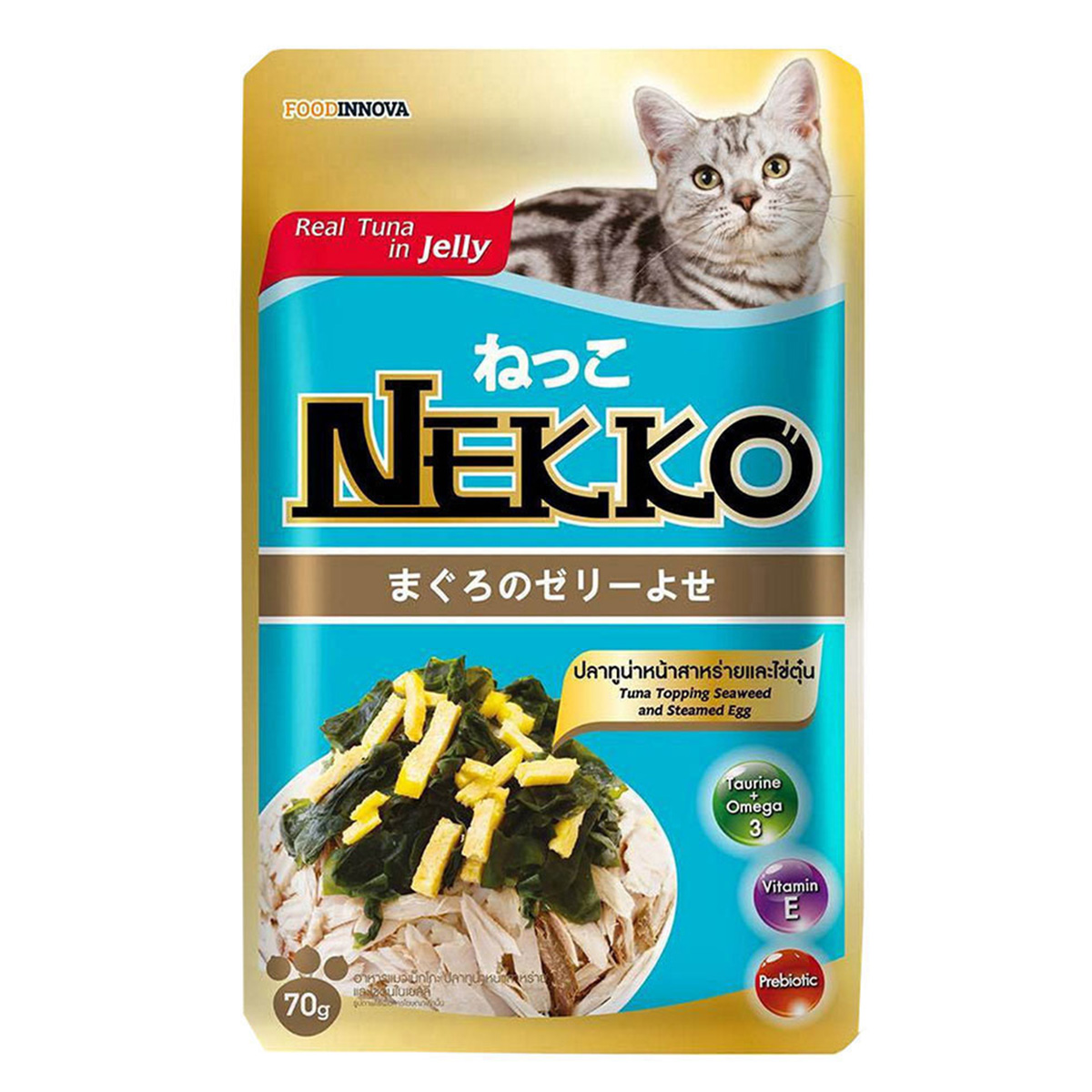 Nekko Cat Food Pouch Tuna Topping Swaweed & Steamed Egg