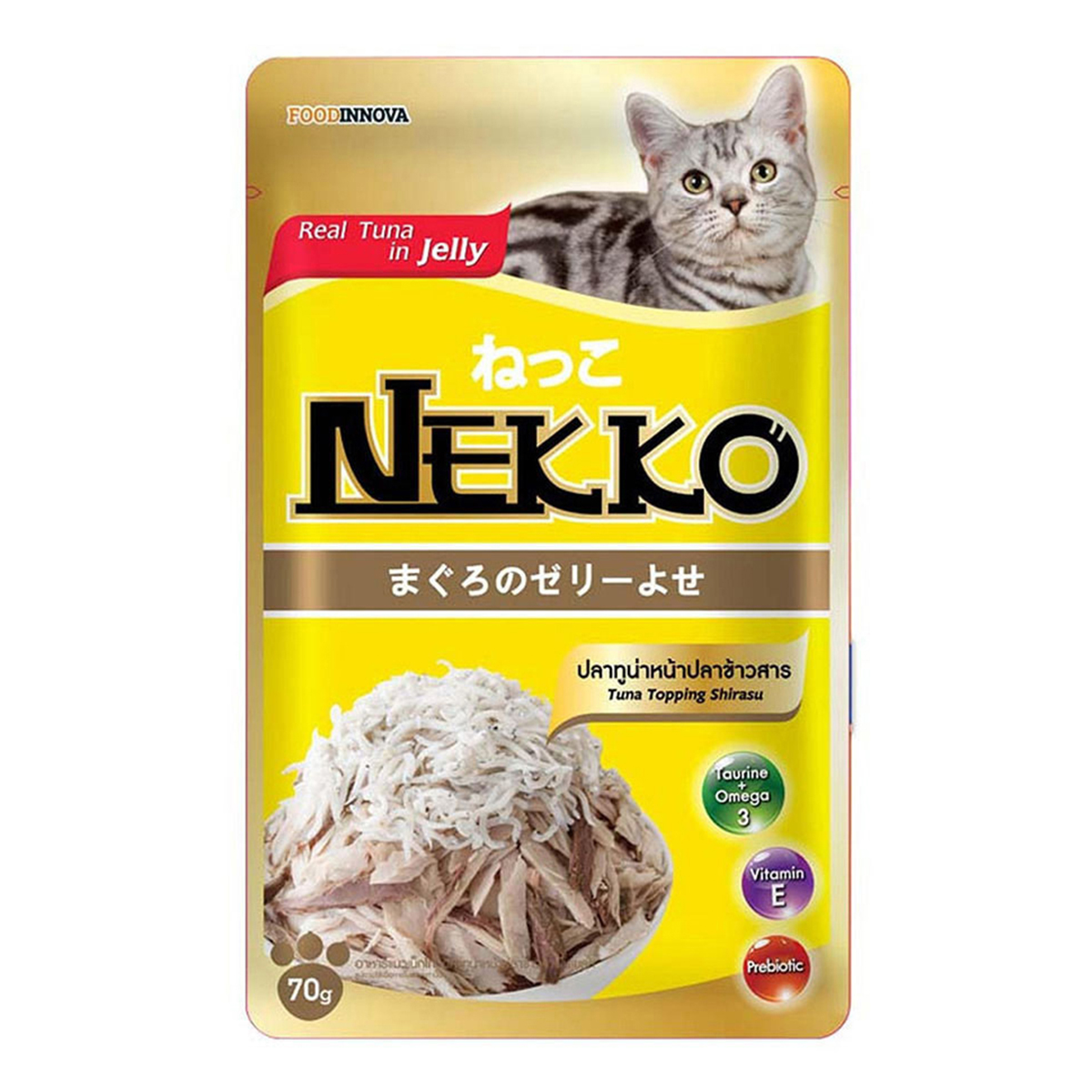 Nekko Cat Food Pouch Tona Topping Shirasu
