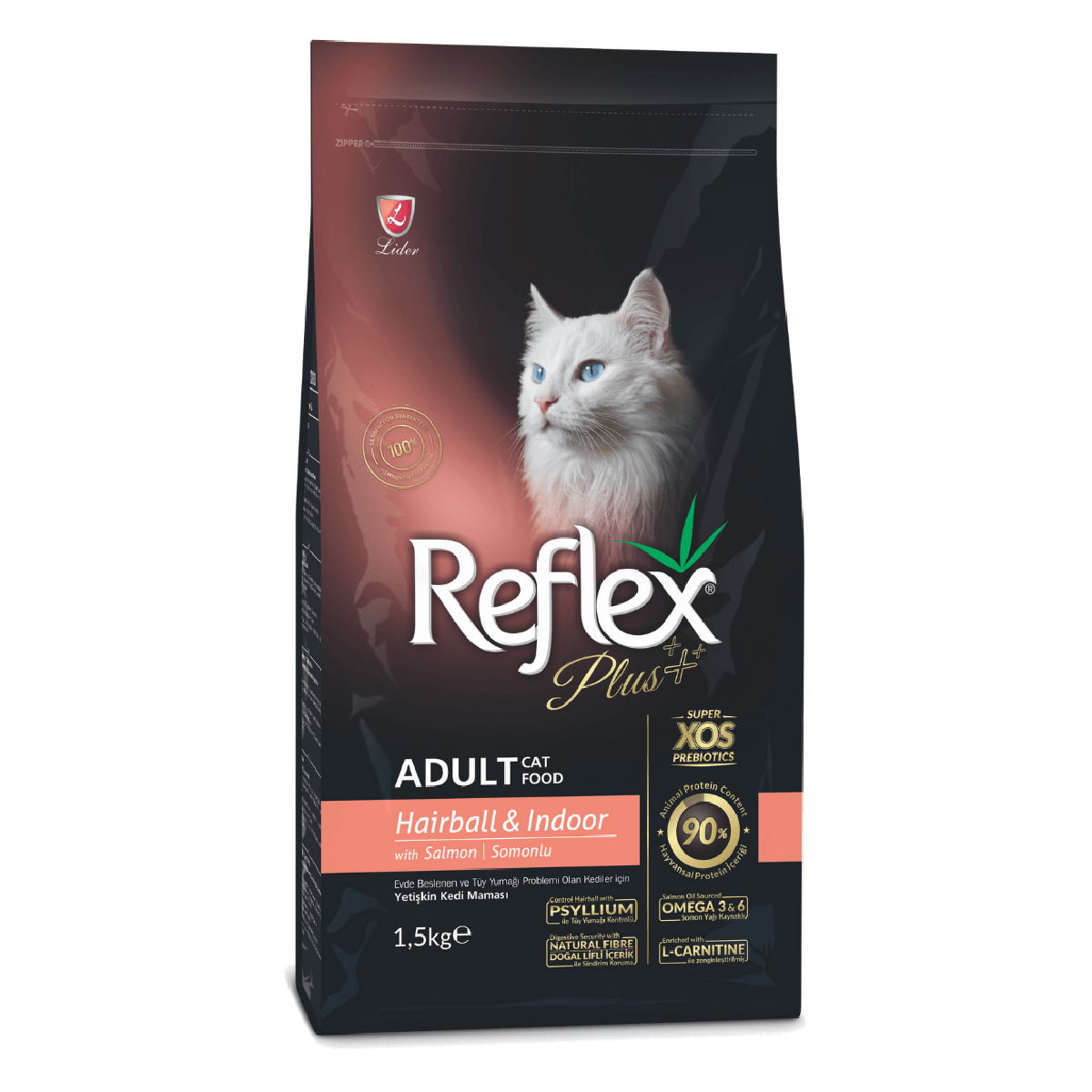 Reflex Plus Adult Cat Food Hairball & Indoor With Salmon