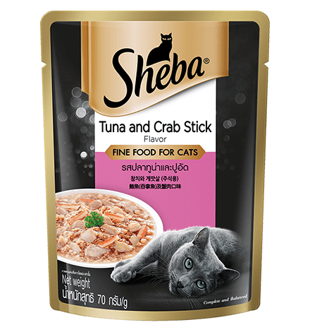 Sheba Adult Cat Food Pouch Tuna Crab Stick Flavor